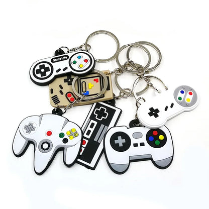 1PCS PVC new style Game Machine Keychain & Keyring Cute Gamepad Joystick Key Chain Keychains Bag Car Hanging fit men boy keys