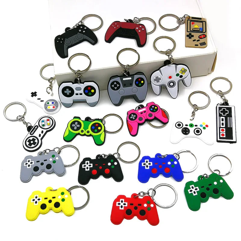 1PCS PVC new style Game Machine Keychain & Keyring Cute Gamepad Joystick Key Chain Keychains Bag Car Hanging fit men boy keys