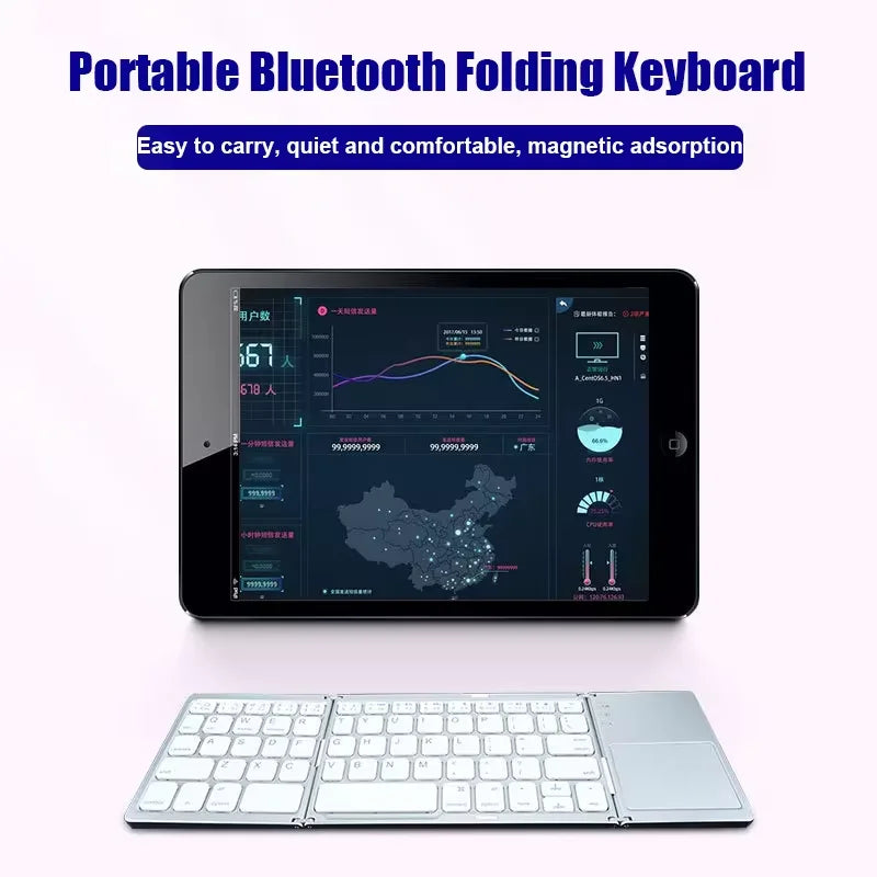 Klappbare Bluetooth-Tastatur mit Touchpad