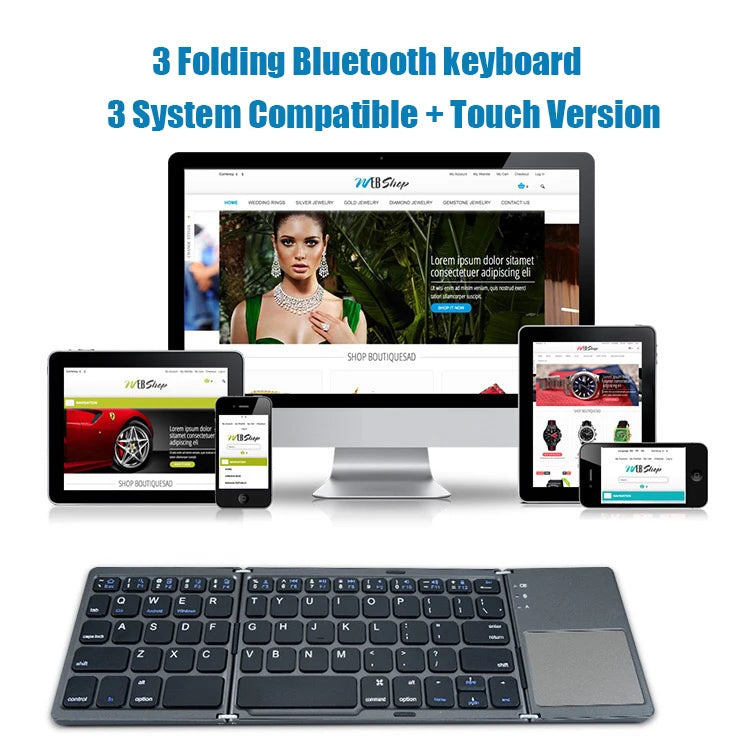 Klappbare Bluetooth-Tastatur mit Touchpad