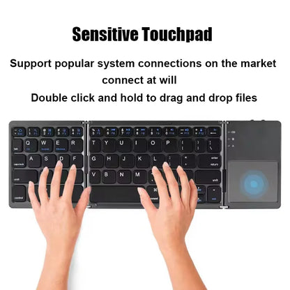 Klappbare Bluetooth-Tastatur mit Touchpad