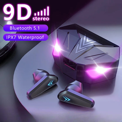 9D Stereo Bluetooth 5.1 Wasserdichte kabellose Ohrhörer