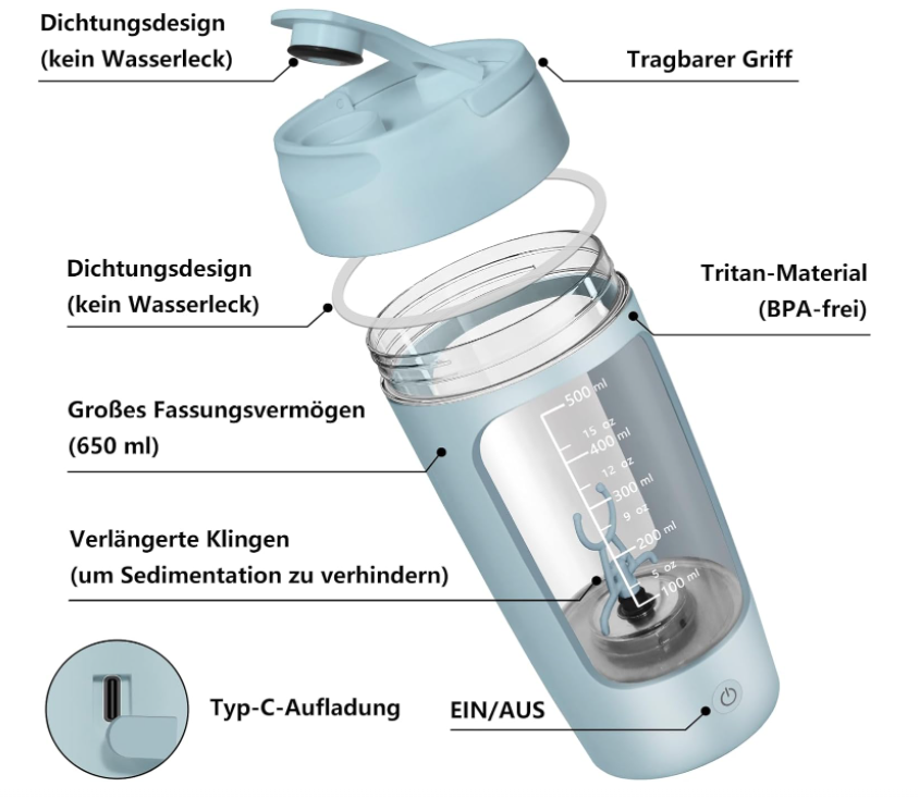 TurboFuel - Elektrischer Protein Shaker [ BPA FREI ]